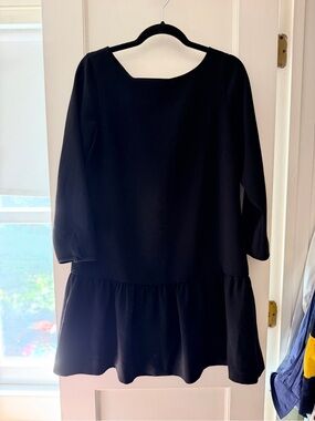 J. Crew Black Drop-Waist Ruffle Hem Tunic